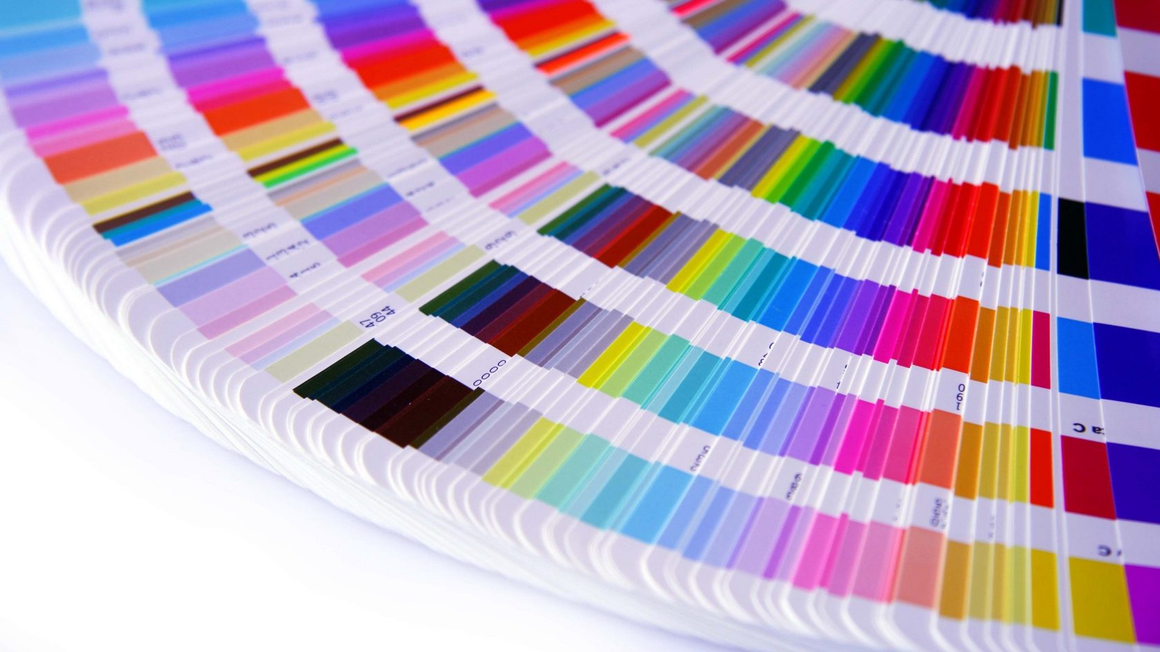 Pantone color scale used in printing